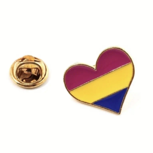 💐3 For $15💐🌈 PIN Rainbow & Bi & Pan Heart.    (sold individually) - Picture 4 of 4